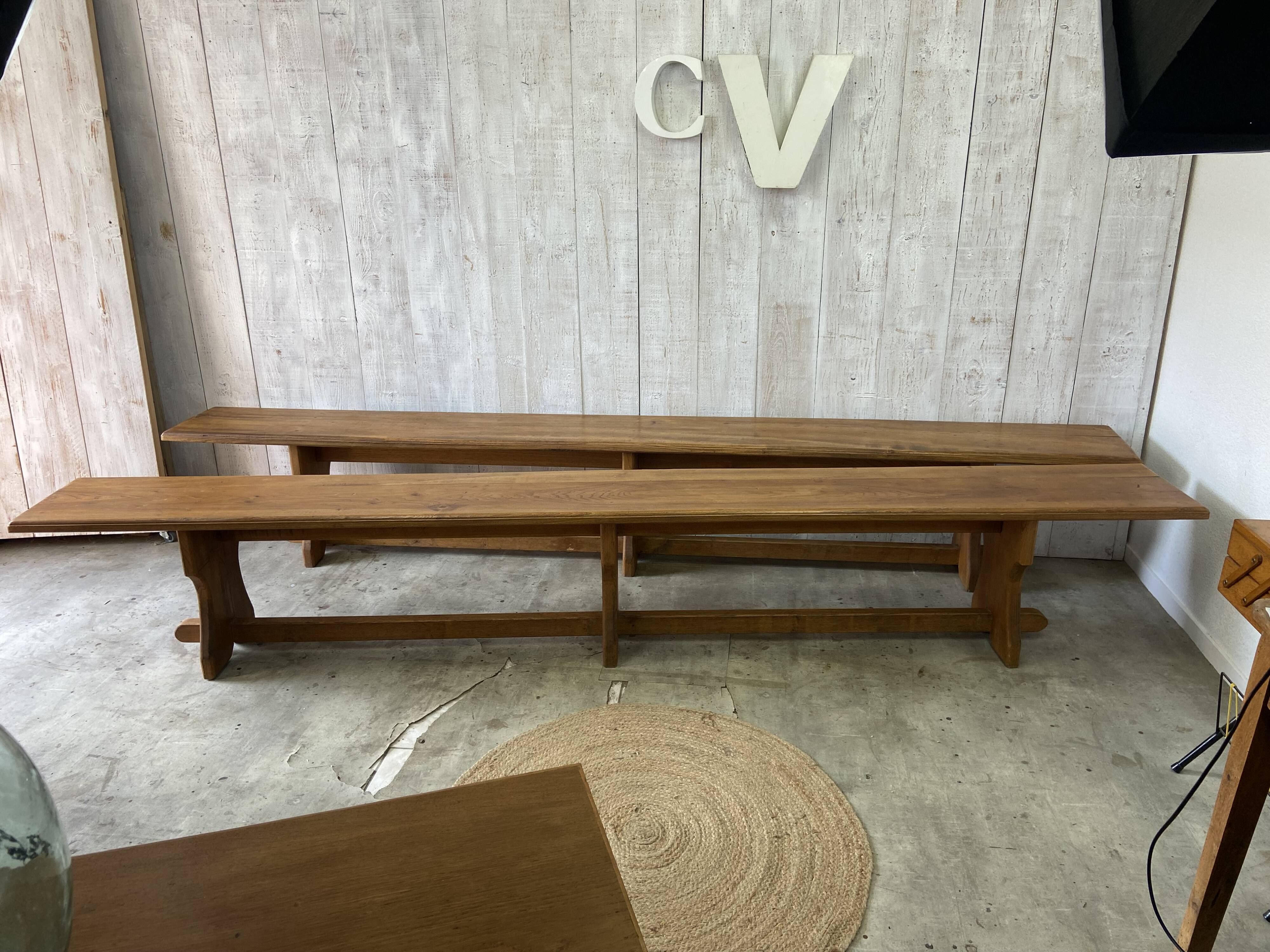 Paire de bancs de ferme 290cm