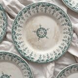 6 iron earth dessert plates "Sagittaires" Gien