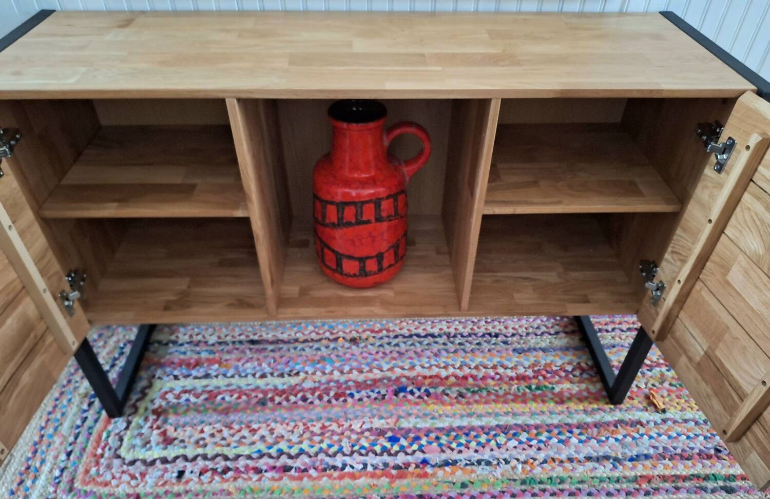 Hiba oak and industrial metal sideboard from La Redoute Interiors