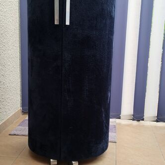 Coiffeuse vintage cylindrique bleue nuit année 70
