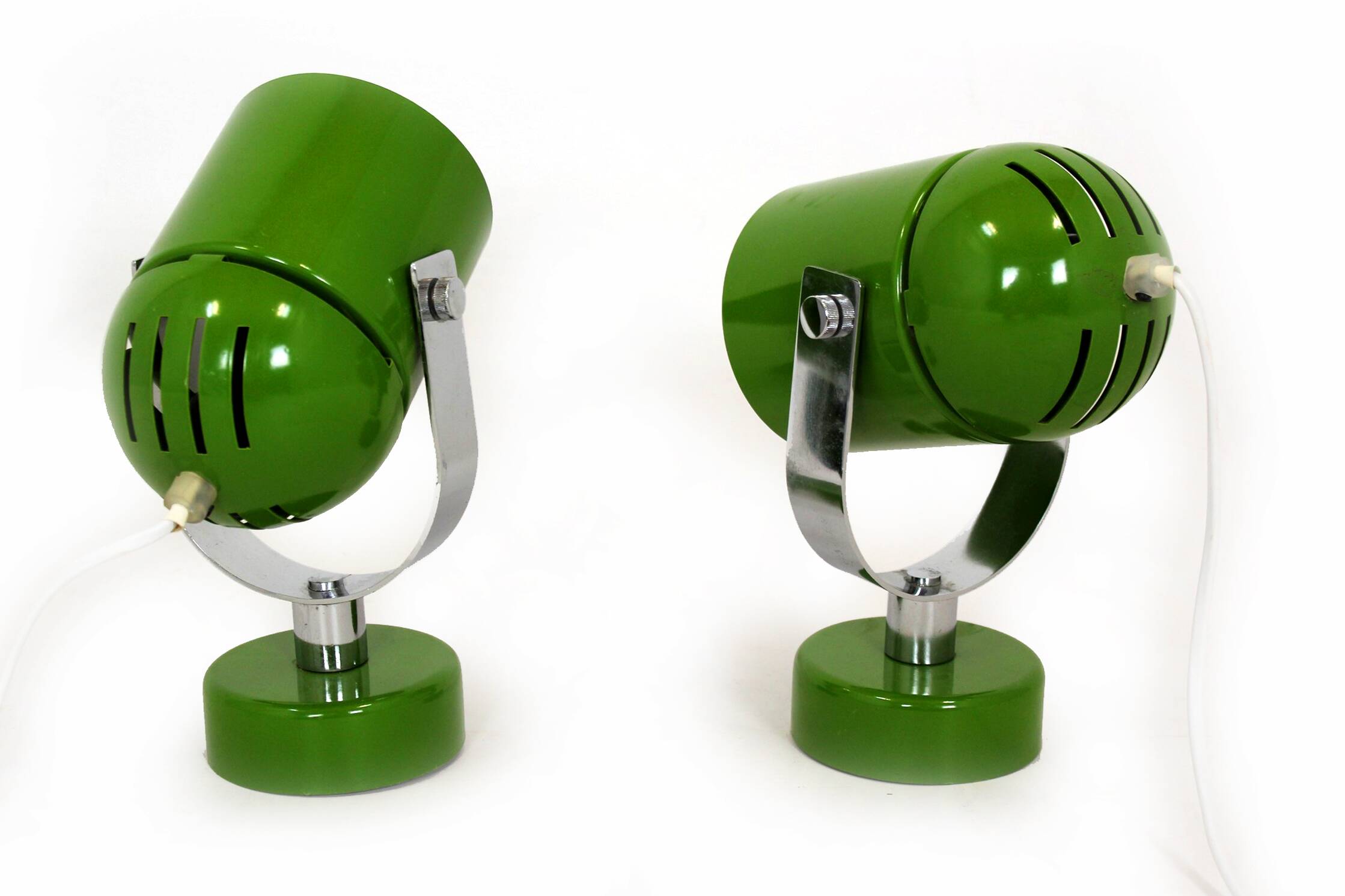 Mid-Century Green Lamps attributed to Stanislav Indra, 1970s, Set of 2