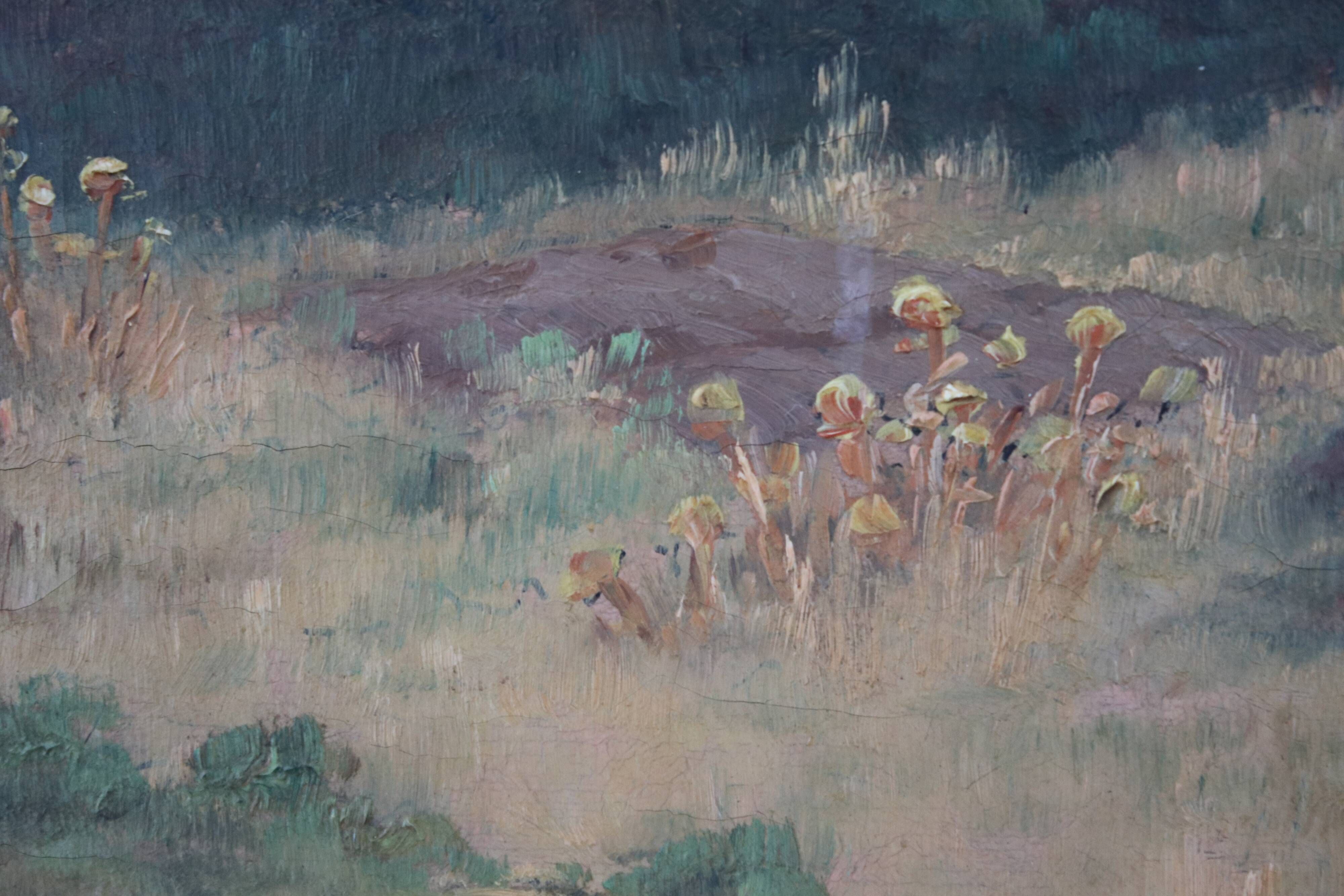 Painting Oil on Canvas Framed, signed Victor Barjon (1845-1920), Cote Rocheuse Bretagne