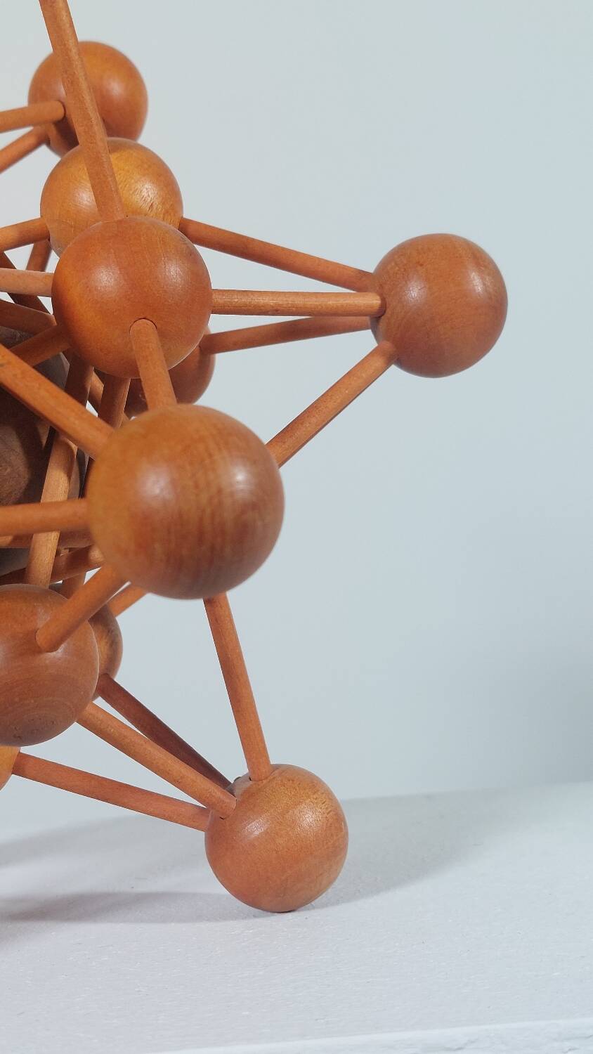 Vintage Mid Century wooden structural atomic model danish scandi