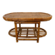 Table basse vintage bambou et osier tressé
