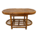 Table basse vintage bambou et osier tressé