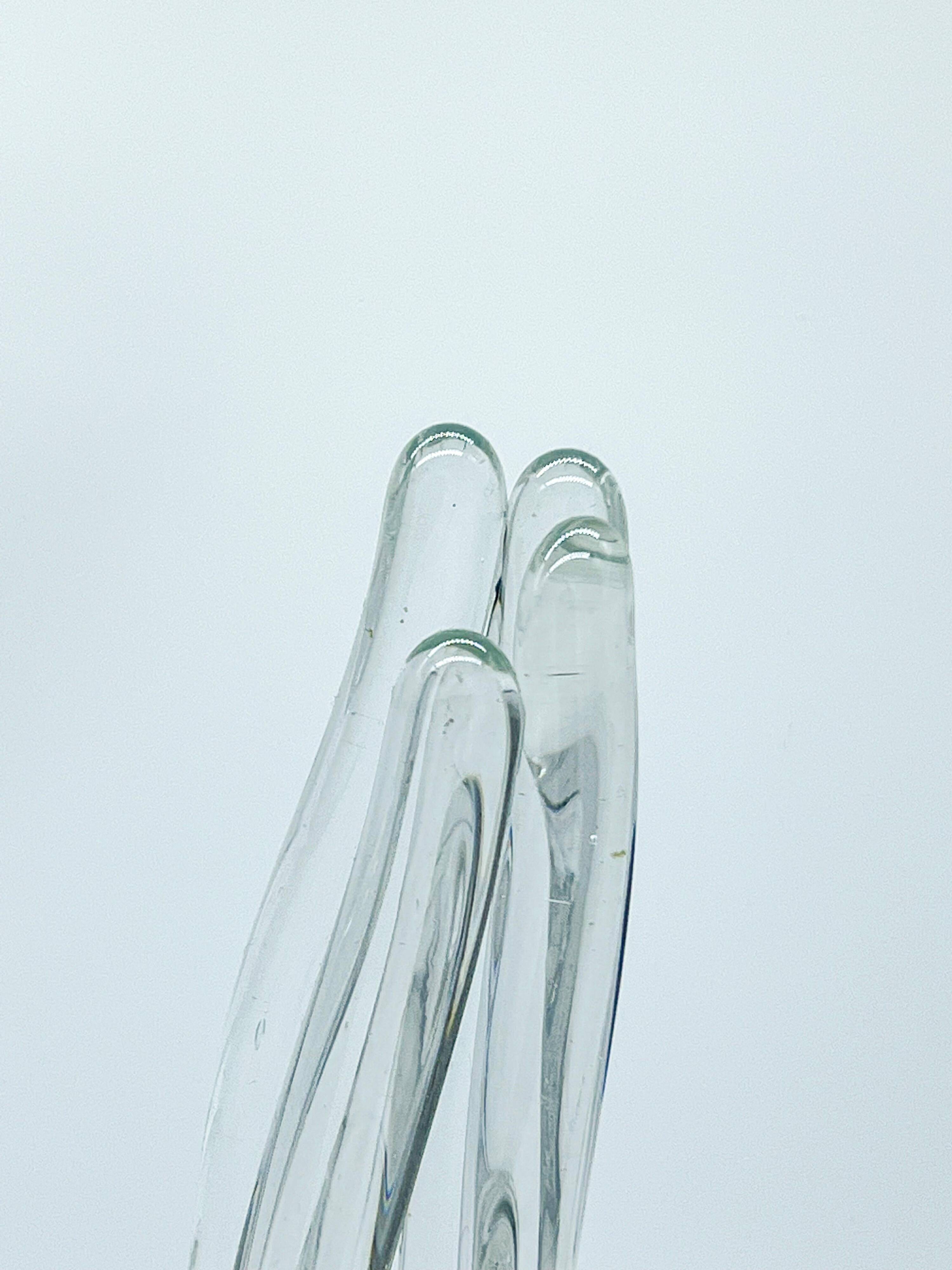 Vase de Murano - Sculpture en verre clair - Soufflé à la main