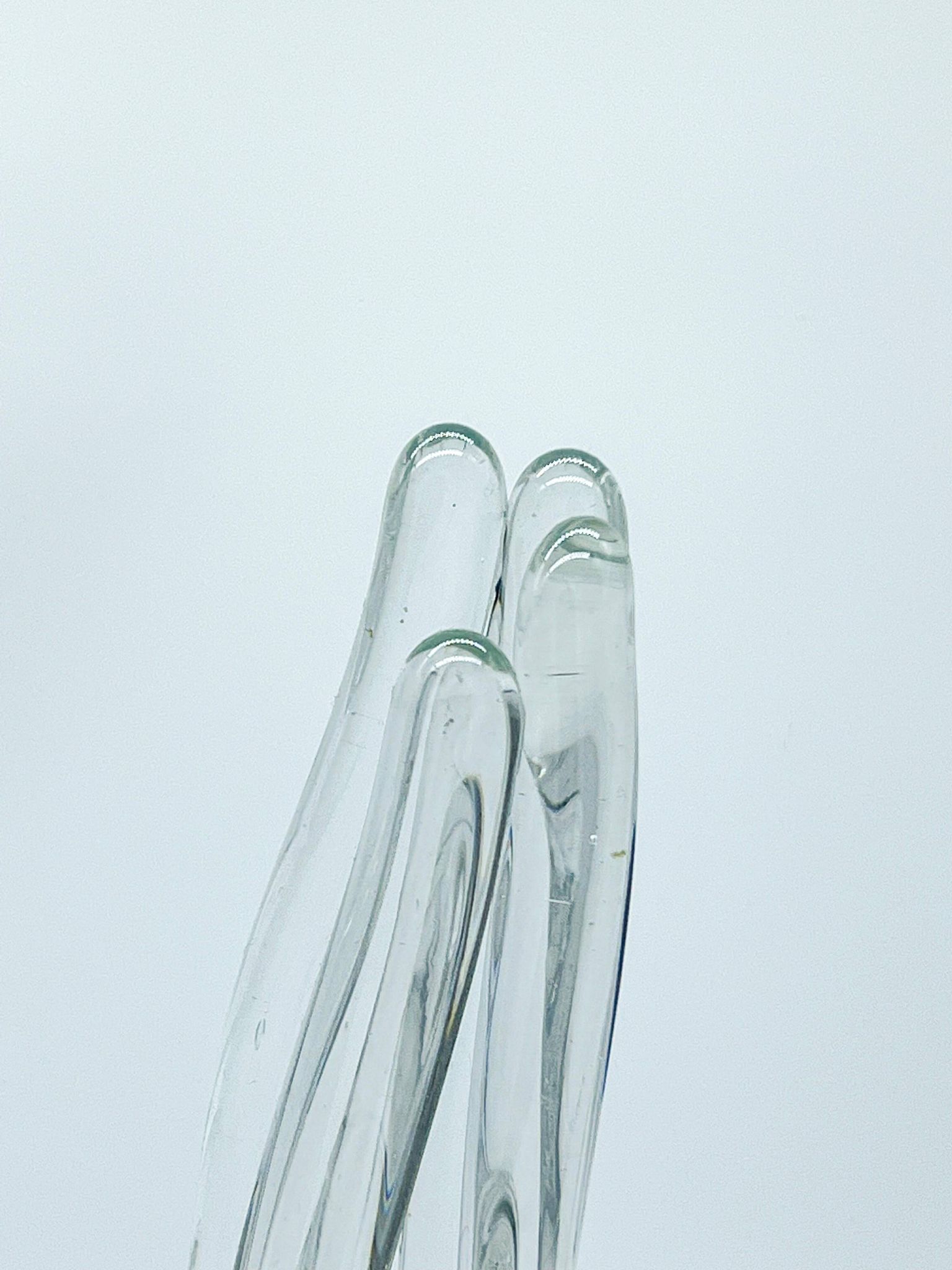 Vase de Murano - Sculpture en verre clair - Soufflé à la main