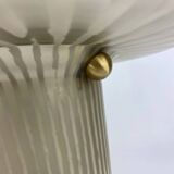 Large mushroom table lamp by Peill and Putzler in smoked glass XL 1970