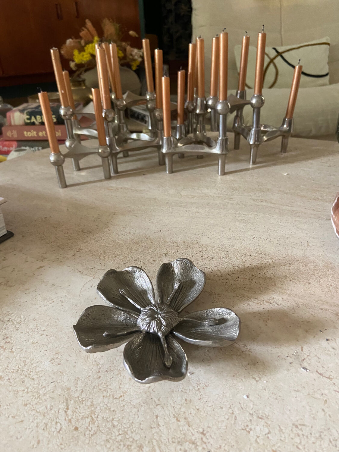 Vintage silver metal ashtray