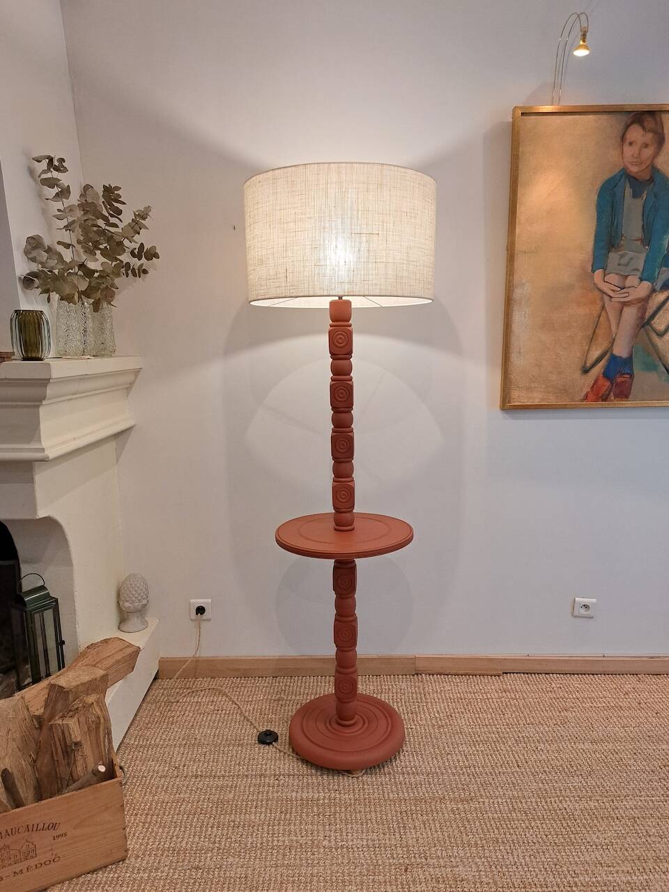Vintage terracotta floor lamp