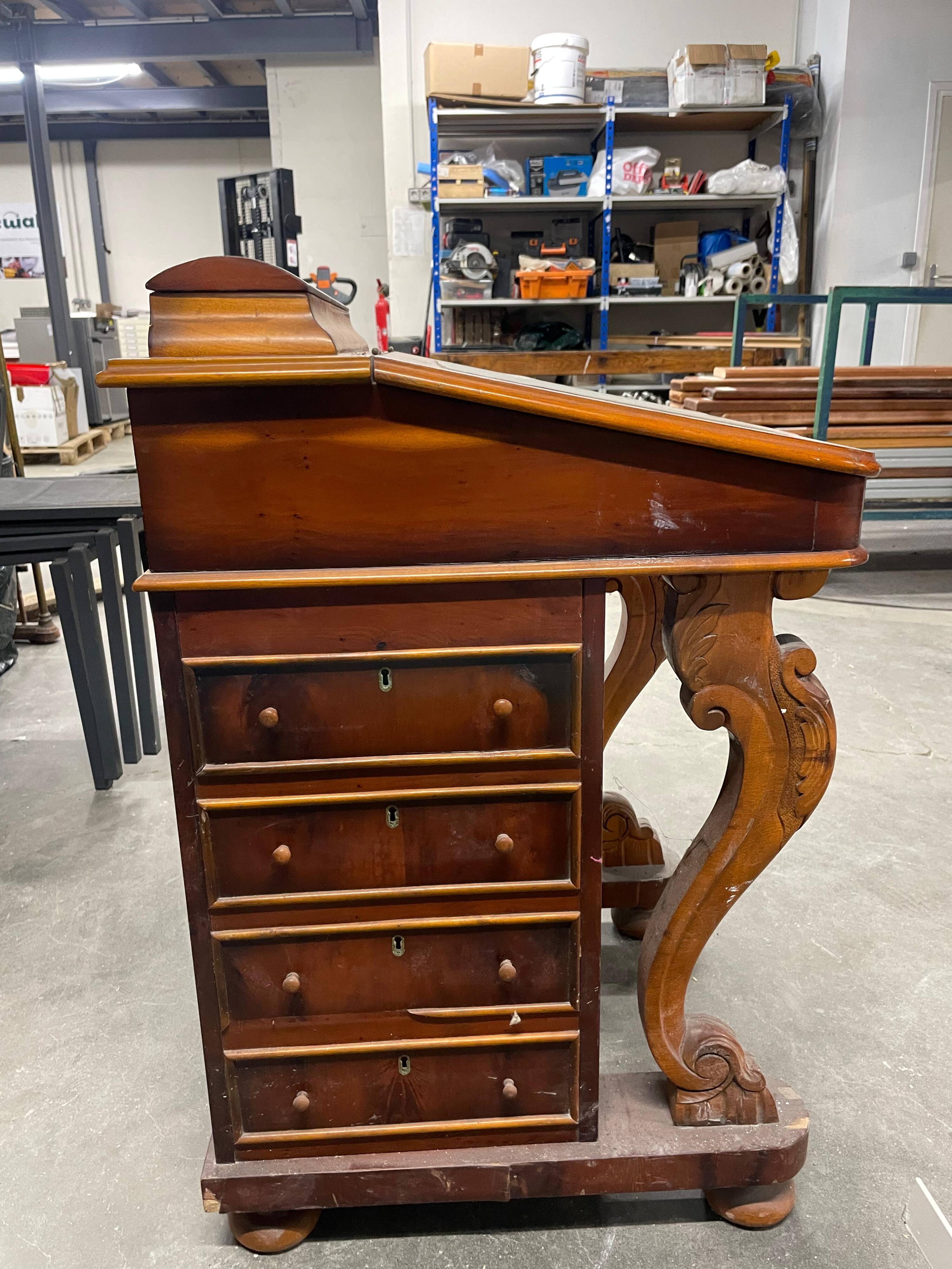 Small antique wooden secretary