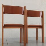 Elm and leather chairs, 80
