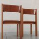 Chaises en orme et cuir, 80's