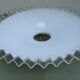 Suspension with serrated opaline lampshade