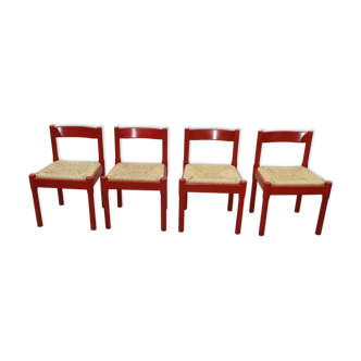 Four Carimate chairs by Vico Magistretti Cassina edition