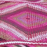 Handmade pink kilim rug in pure wool - 220x100cm