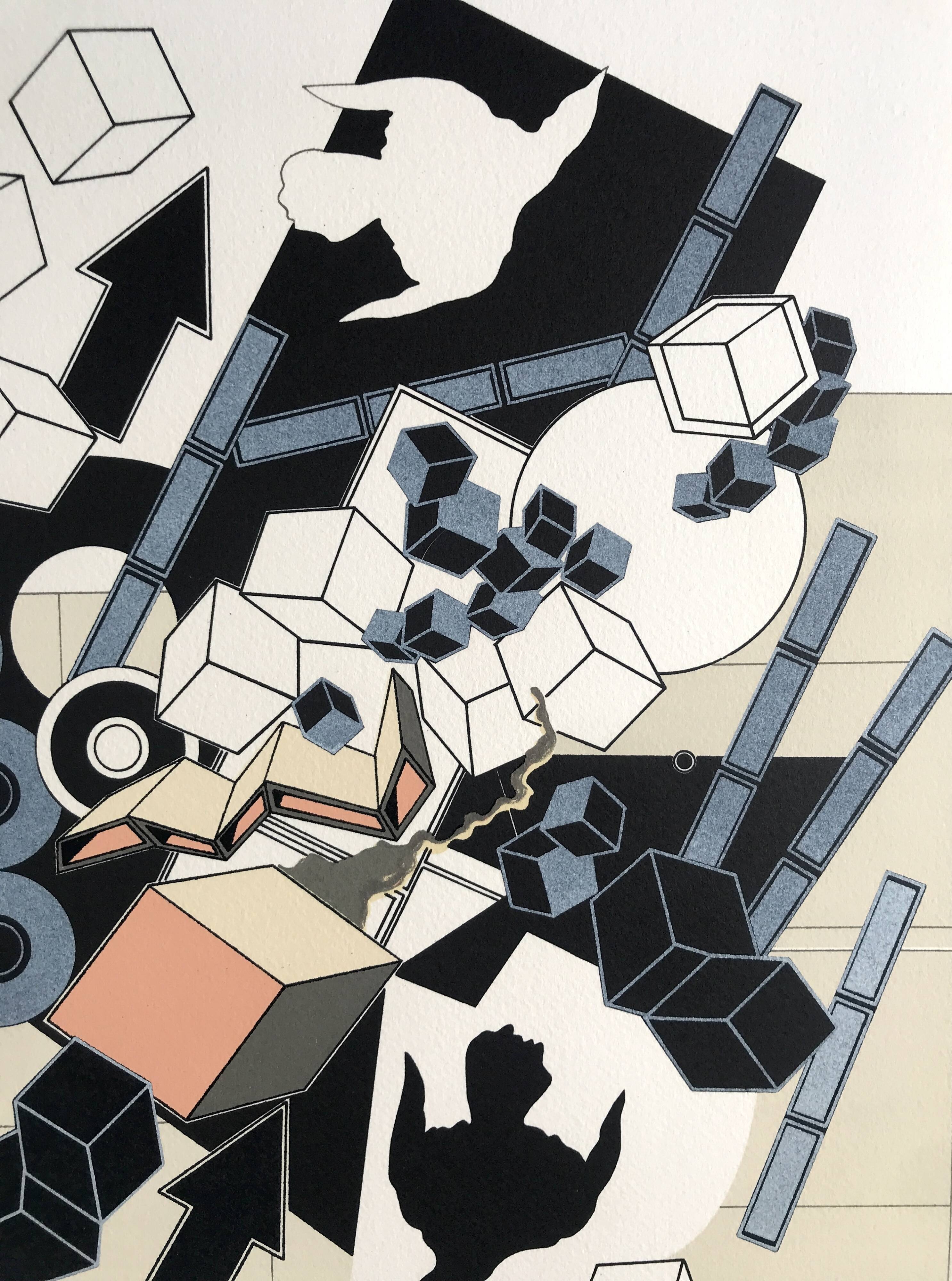 Alain le yaouanc, the air, 1978. original lithograph signed in pencil.