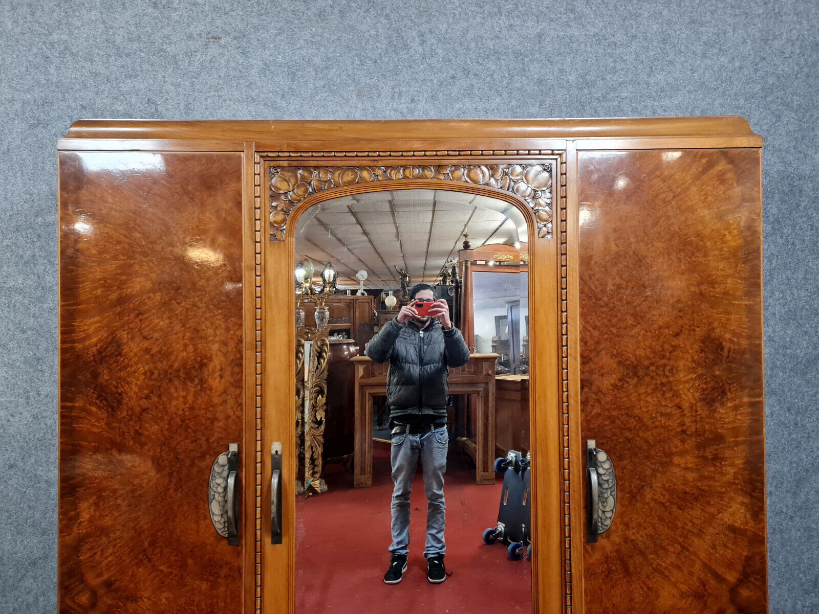 Art Deco period wardrobe in magnifying glass circa circa 1925-1930