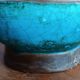 Ugo zaccagnini turquoise ceramic vase with dragon decoration