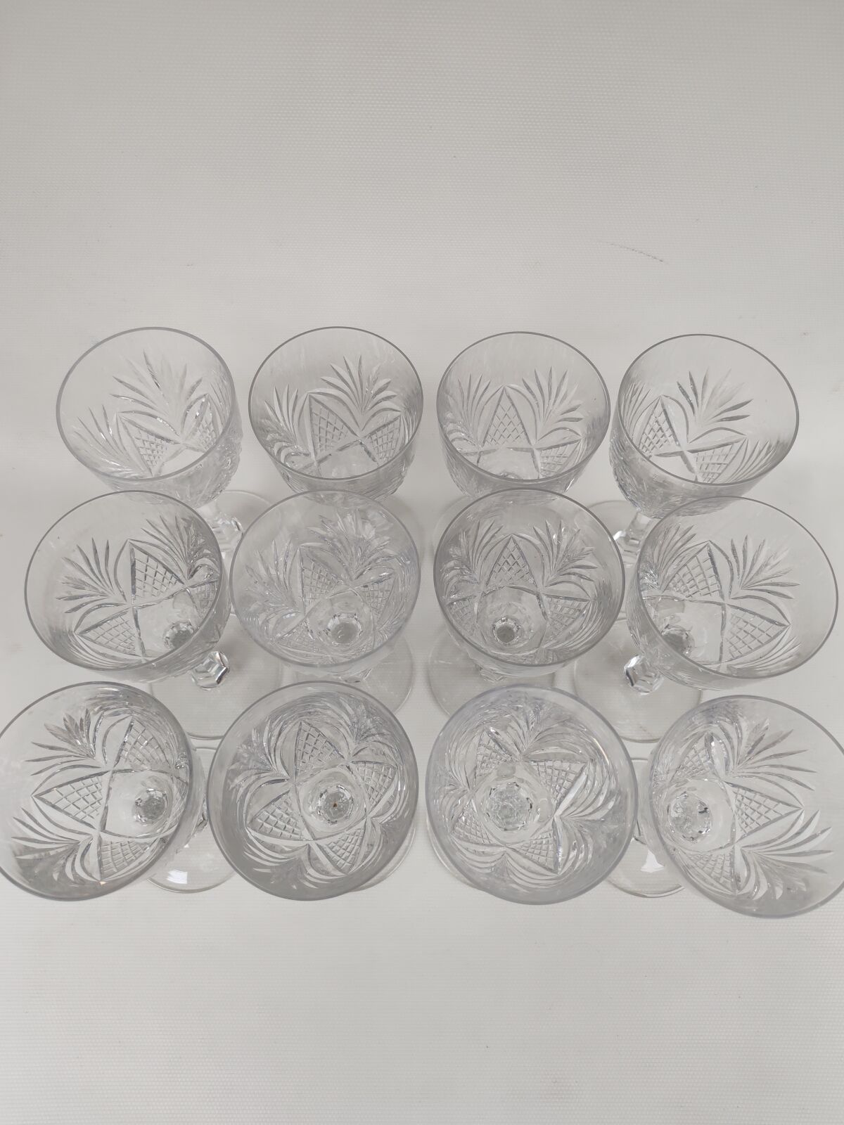 12 large crystal glasses from Saint Louis, 1930s.