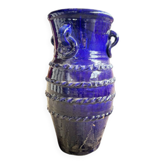 Cobalt blue ceramic pot - Height 62 cm