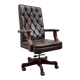 Chaise de bureau Chesterfield anglaise en cuir bordeaux