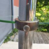 Art Deco chrome brass display 3 glass shelves