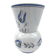 Blue glazed earthenware vase – stylized floral decoration – signed on the base