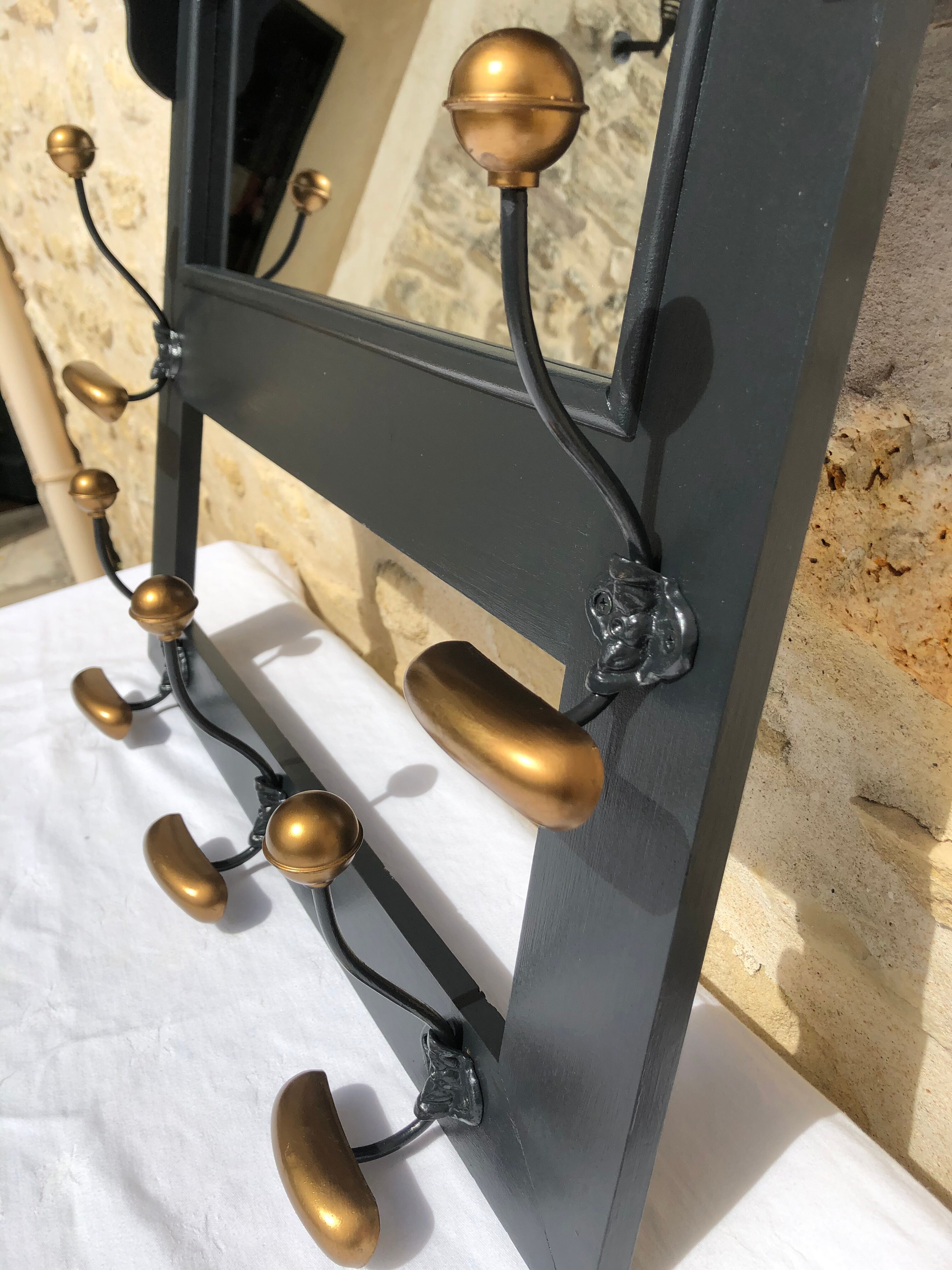 Vintage coat rack with mirror