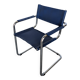 Vintage Mart Stam Style S34 Chair: Blue Leather, Bauhaus Office Armchair