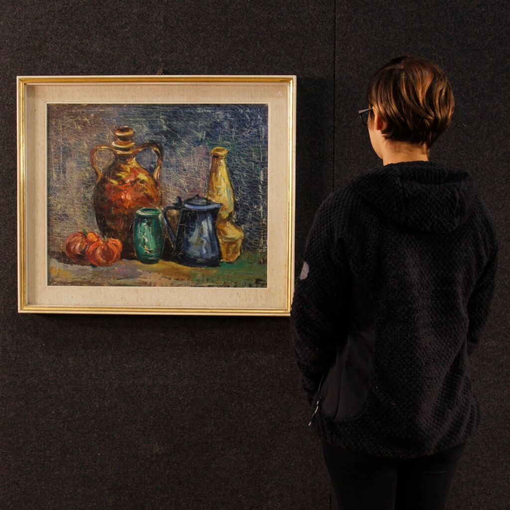 Italian still life painting in impressionist style