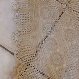 Antique handmade crochet tablecloth