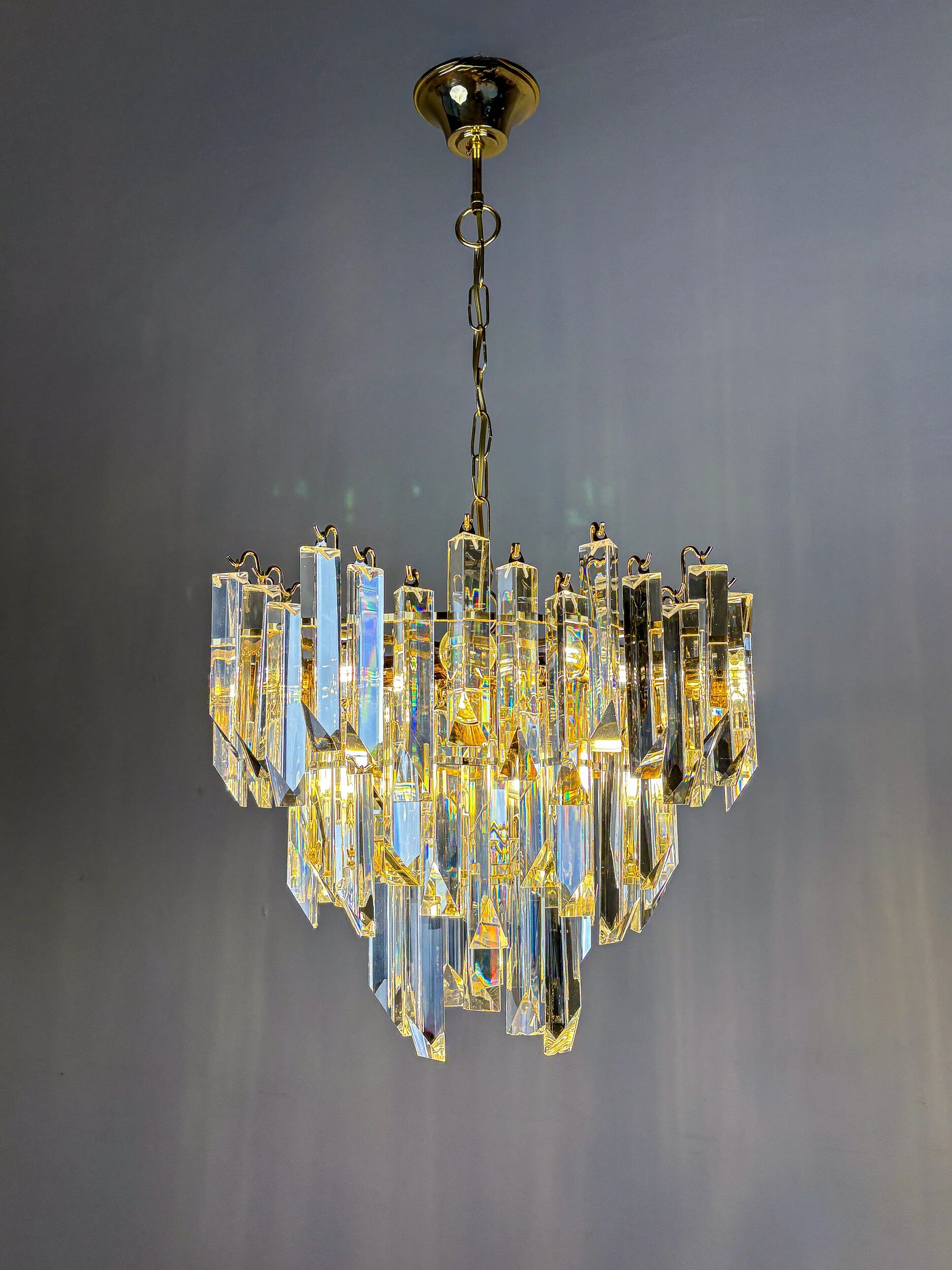 Four-tier cascade chandelier by Venini, Murano glass, Italy 1970s