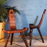 Brutalist tripod chairs 1960