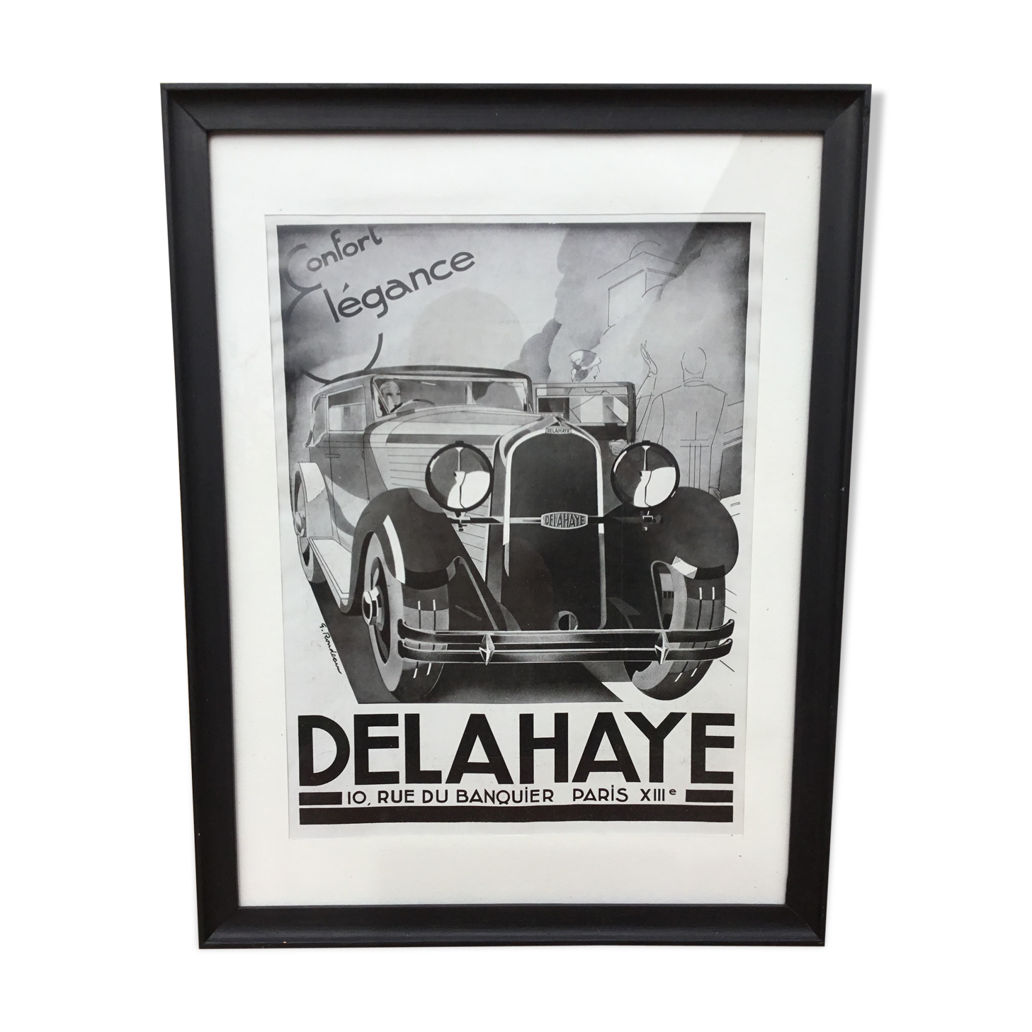 Illustration with delahaye cars advertising