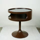 Luna Space Age chocolate brown tulip side table by Opal, Germany