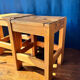 Pair of vintage larch stools, 1960s/70s