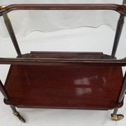 Serving trolley table on wheels vintage 2 trays