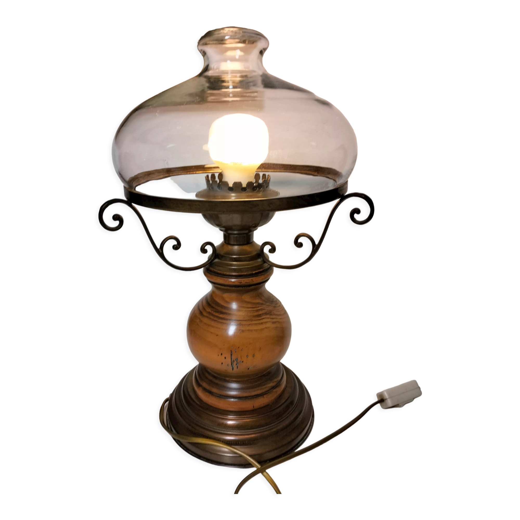 Old glass globe lamp, vintage