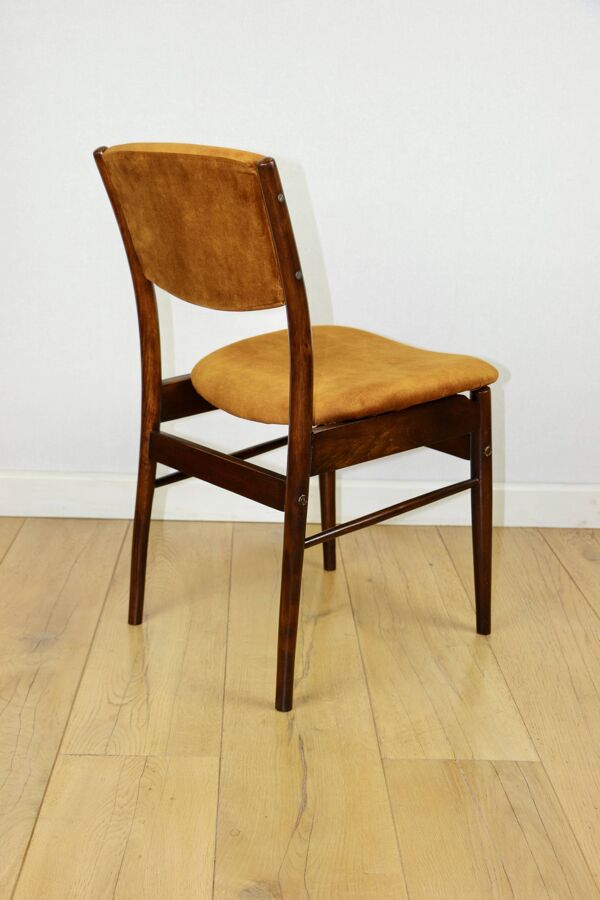 Chaise courbée design vintage loft - kaki marron