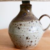 Sandstone lamp, raffia lampshade, 60s