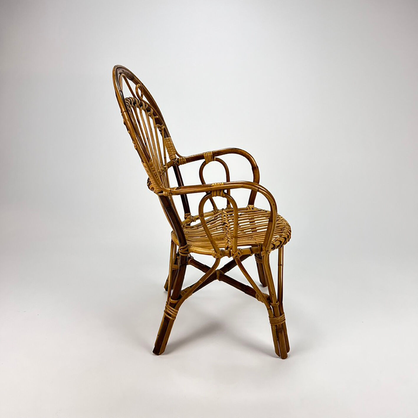 Mid century rattan side chair, 1960s