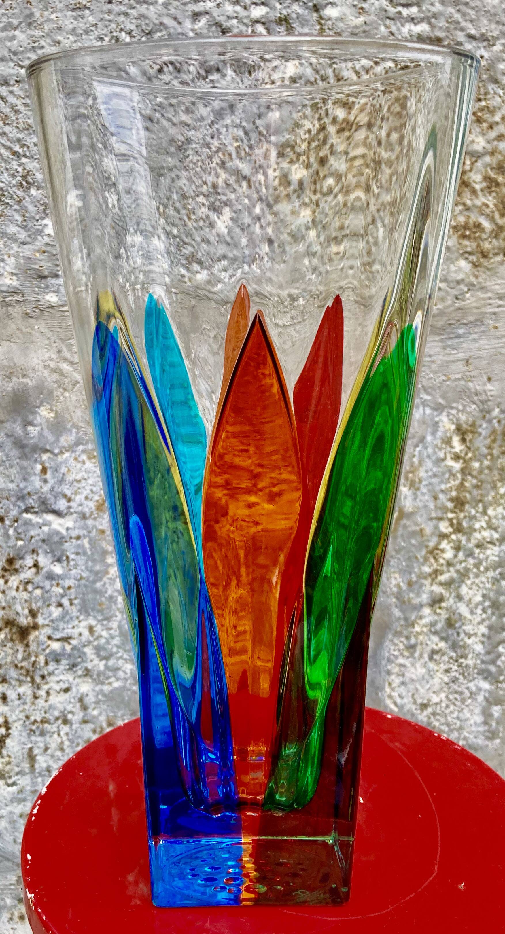 Multicolor vase signed cc zecchin - size xxl