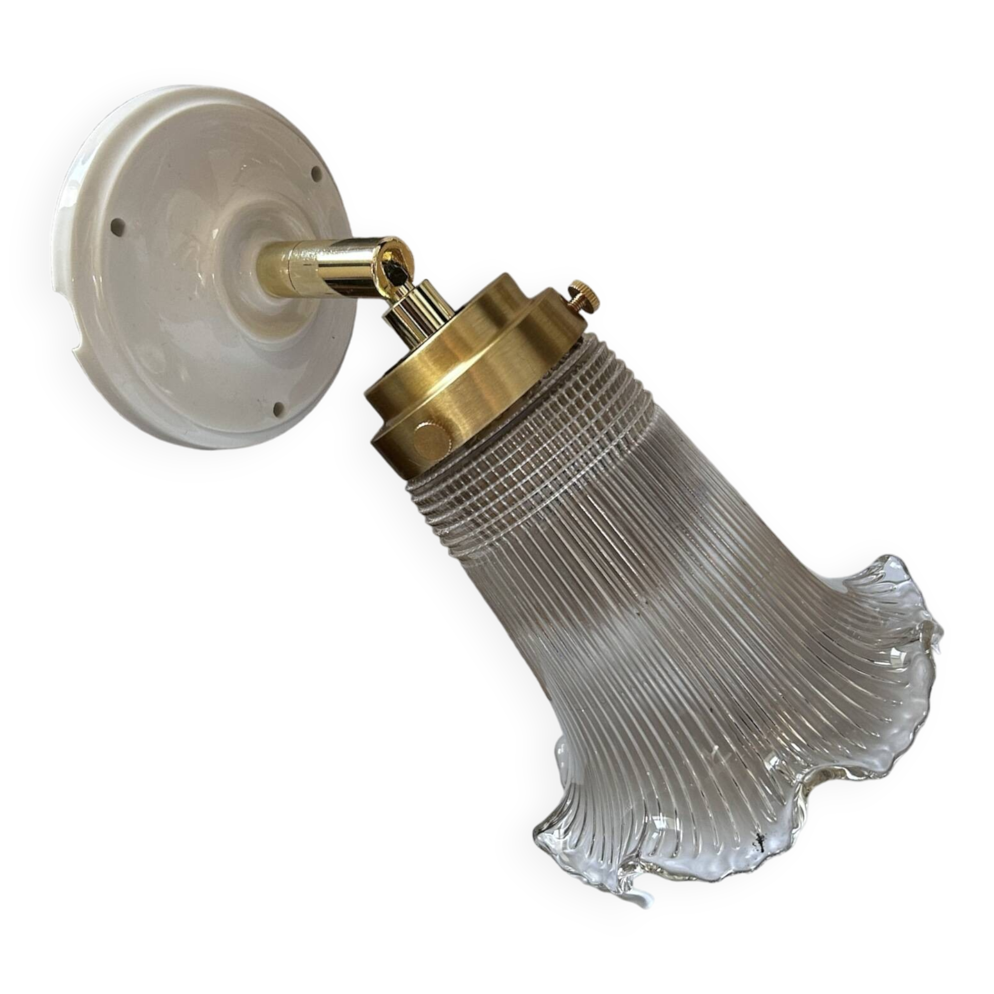 Old vintage holophane tulip wall light