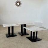 Italian design nesting marble coffee table set from the 70s vintage