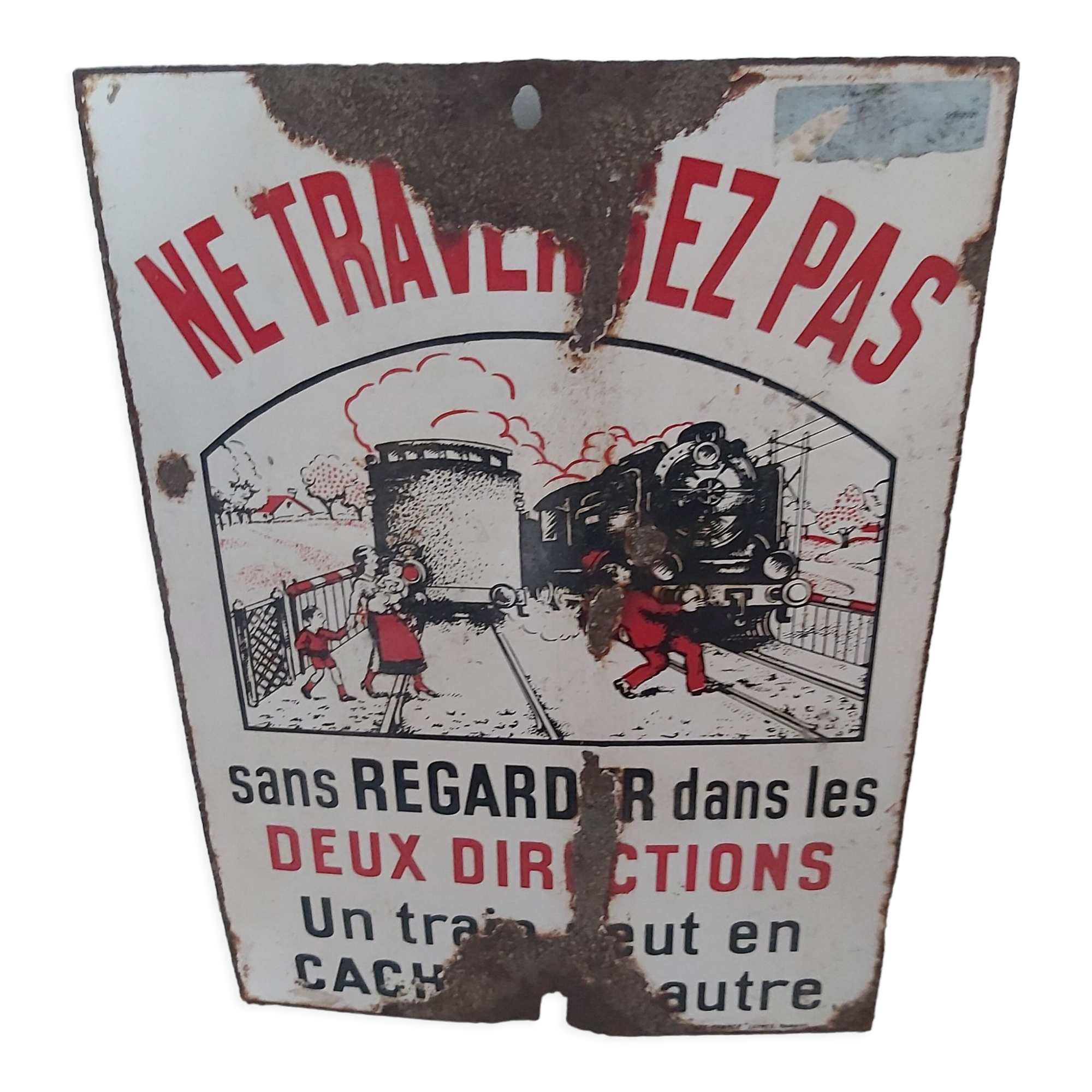 Enamelled plaque do not cross of the sncf