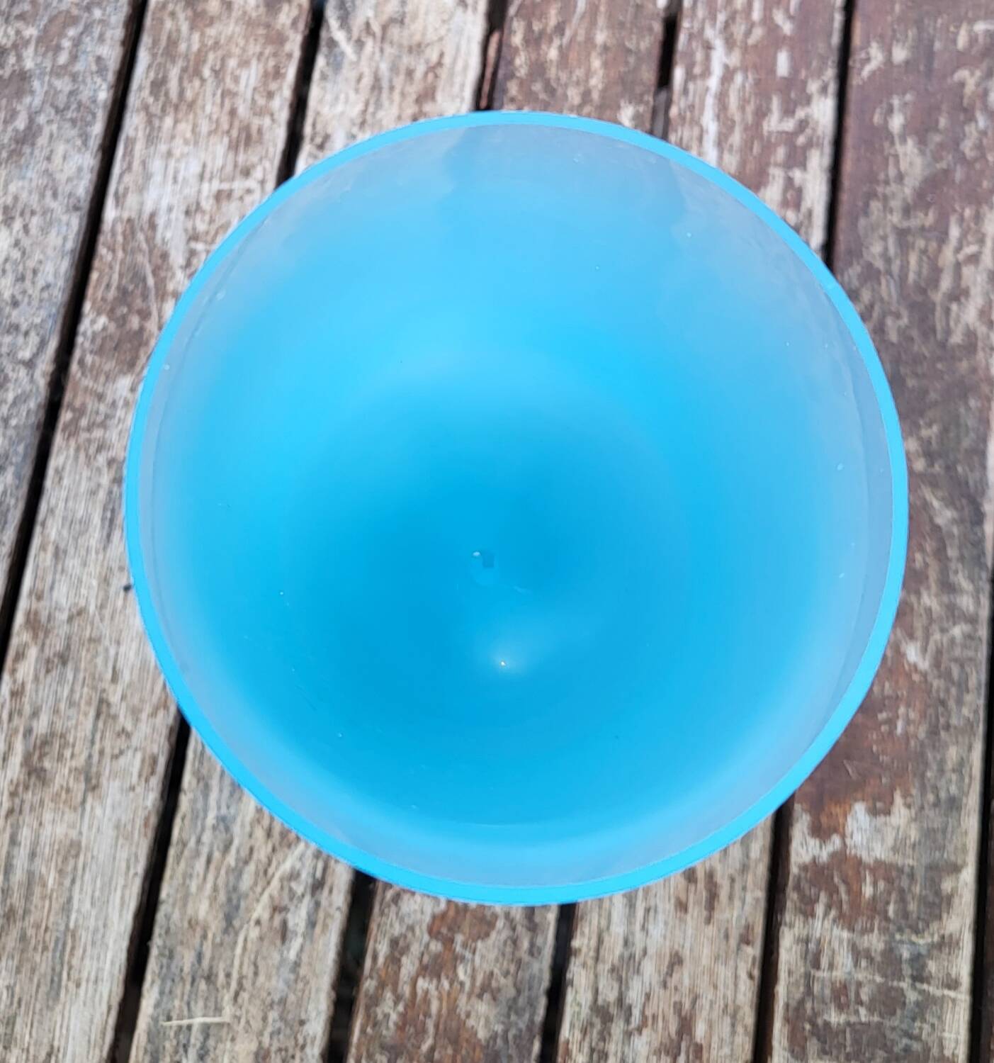 Blue opaline chalice vase