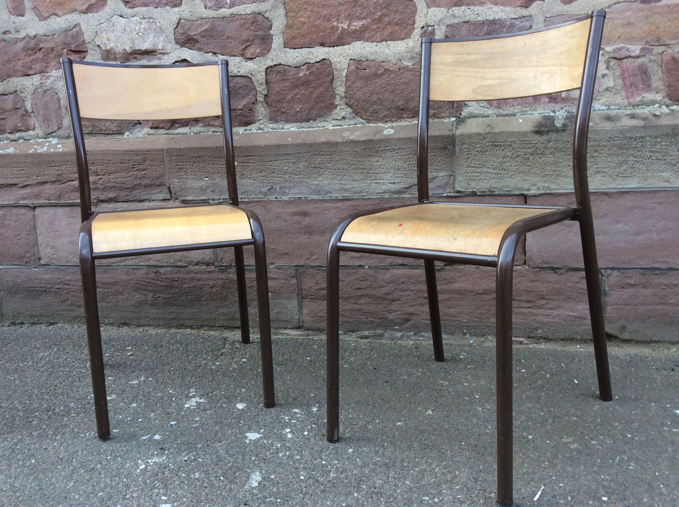 Pair of vintage Mullca school chairs