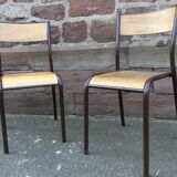 Pair of vintage Mullca school chairs