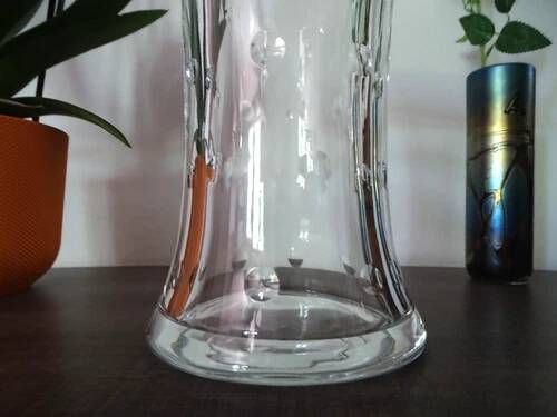 ST LOUIS "Bubbles" vase diabolo cut crystal bubbles signed - H 25 cm